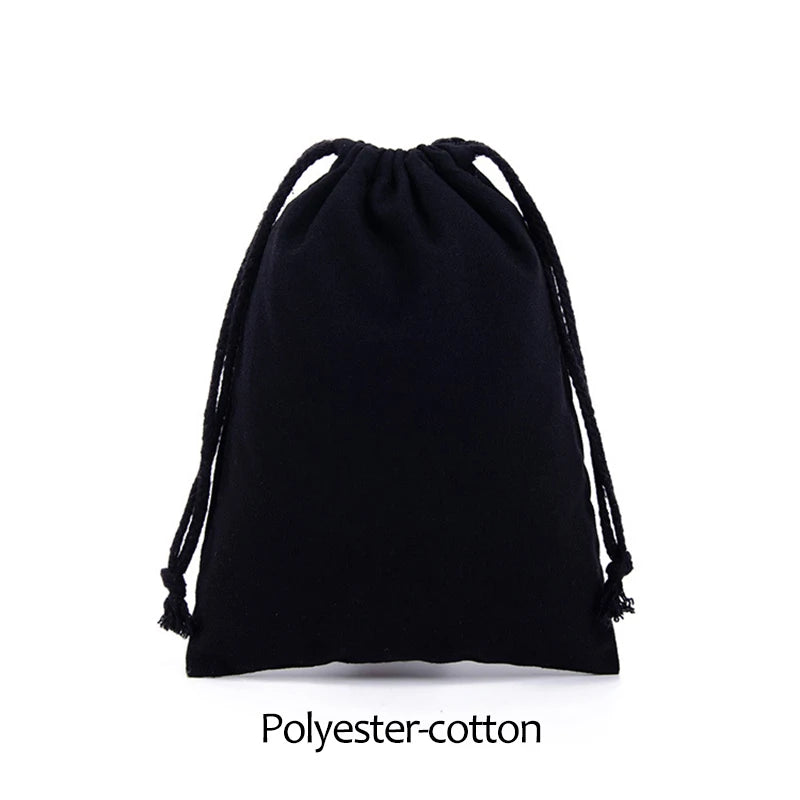 Cotton Drawstring Storage Bag White Canvas Bags for Candy Gift Package Pouch Reusable Home Sundries Organize Dustproof Sacks