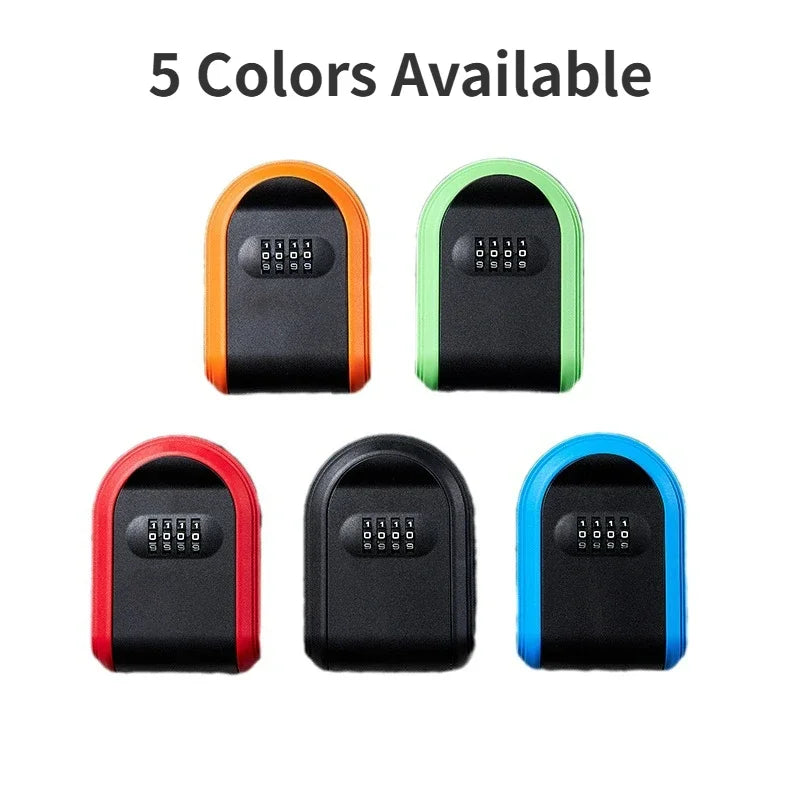 Wall Mount Key Lock Box, 4 Digit Password Code, Security Lock, No Key for Home Office, Safe Secret Storage Box Organizer