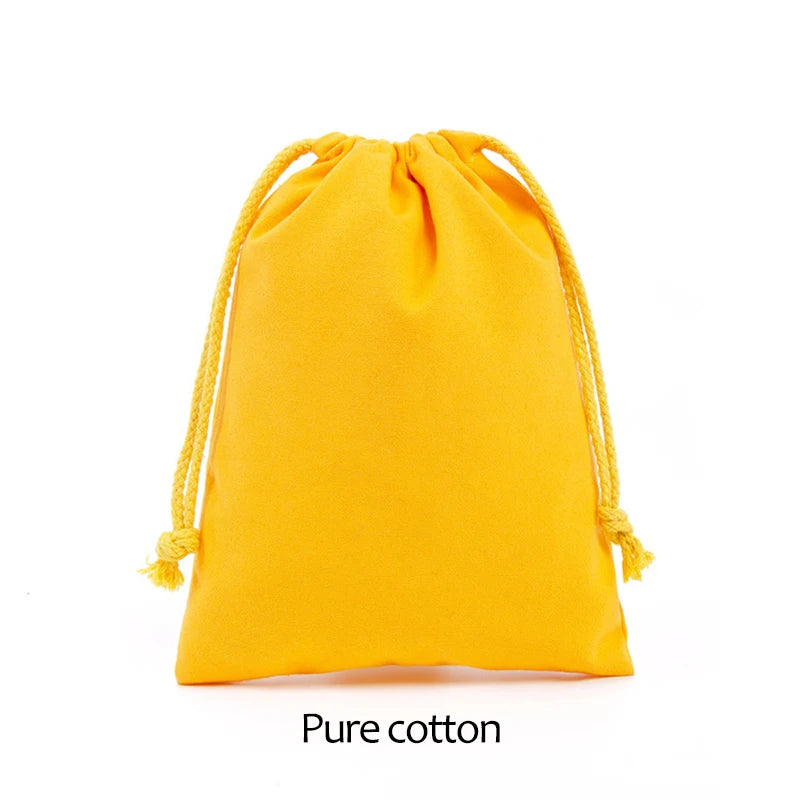 Cotton Drawstring Storage Bag White Canvas Bags for Candy Gift Package Pouch Reusable Home Sundries Organize Dustproof Sacks