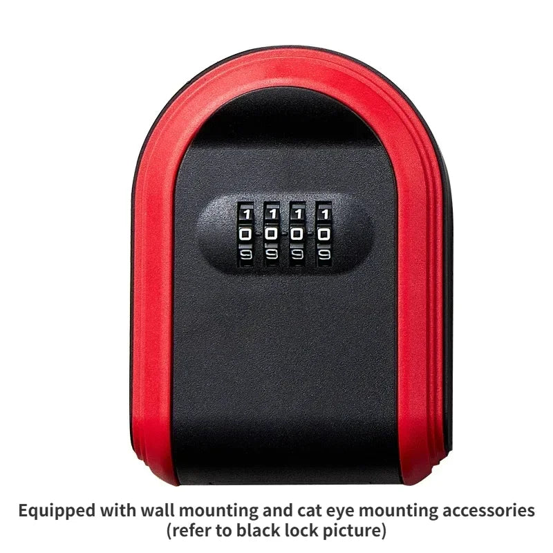 Wall Mount Key Lock Box, 4 Digit Password Code, Security Lock, No Key for Home Office, Safe Secret Storage Box Organizer