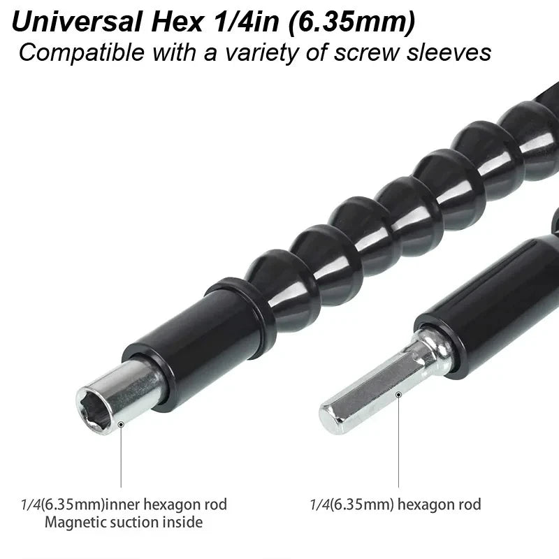 Angle Drill Attachment Screwdriver Adapter Flexible Shaft Soft Extension Holder Screw Driver Magnetic 1/4 Hex Bit Socket Chuck