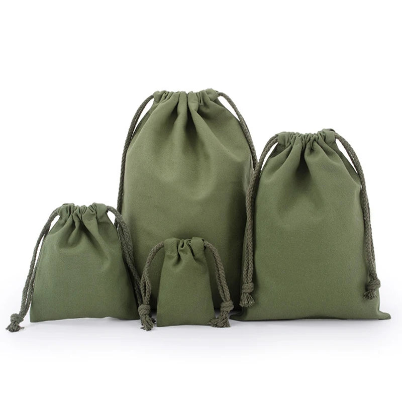 Cotton Drawstring Storage Bag White Canvas Bags for Candy Gift Package Pouch Reusable Home Sundries Organize Dustproof Sacks