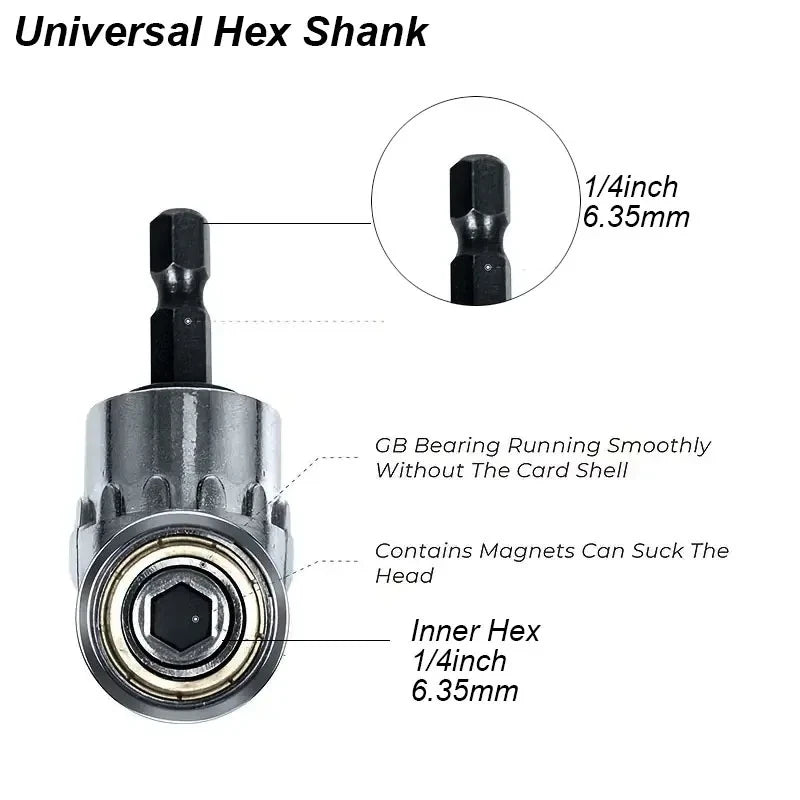 Angle Drill Attachment Screwdriver Adapter Flexible Shaft Soft Extension Holder Screw Driver Magnetic 1/4 Hex Bit Socket Chuck